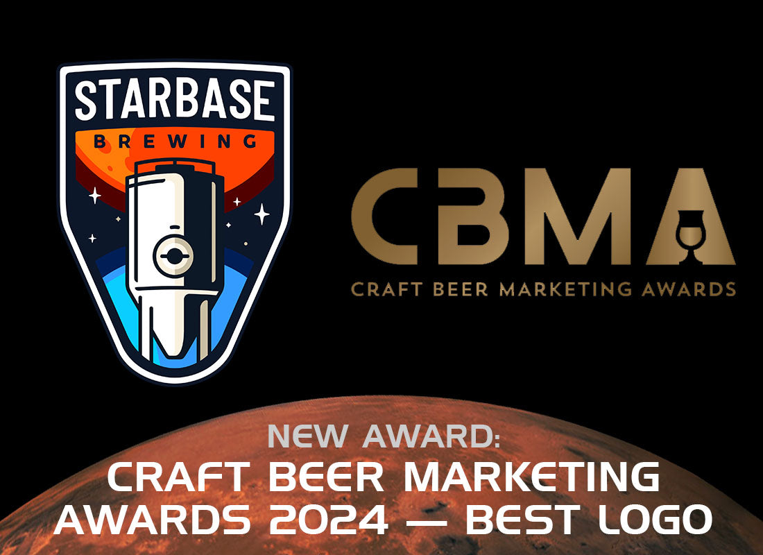 Starbase Brewing logo next to the logo for the Craft Beer Marketing Awards