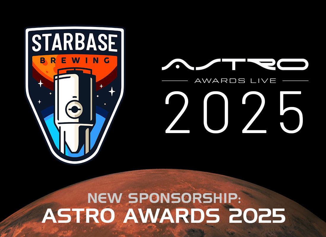 Starbase Brewing logo next to the Astro Awards 2025 logo