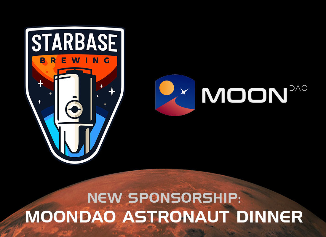 Starbase Brewing logo next to MoonDAO logo