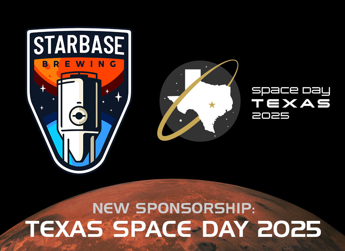Starbase Brewing's logo next to the logo for Texas Space Day 2025