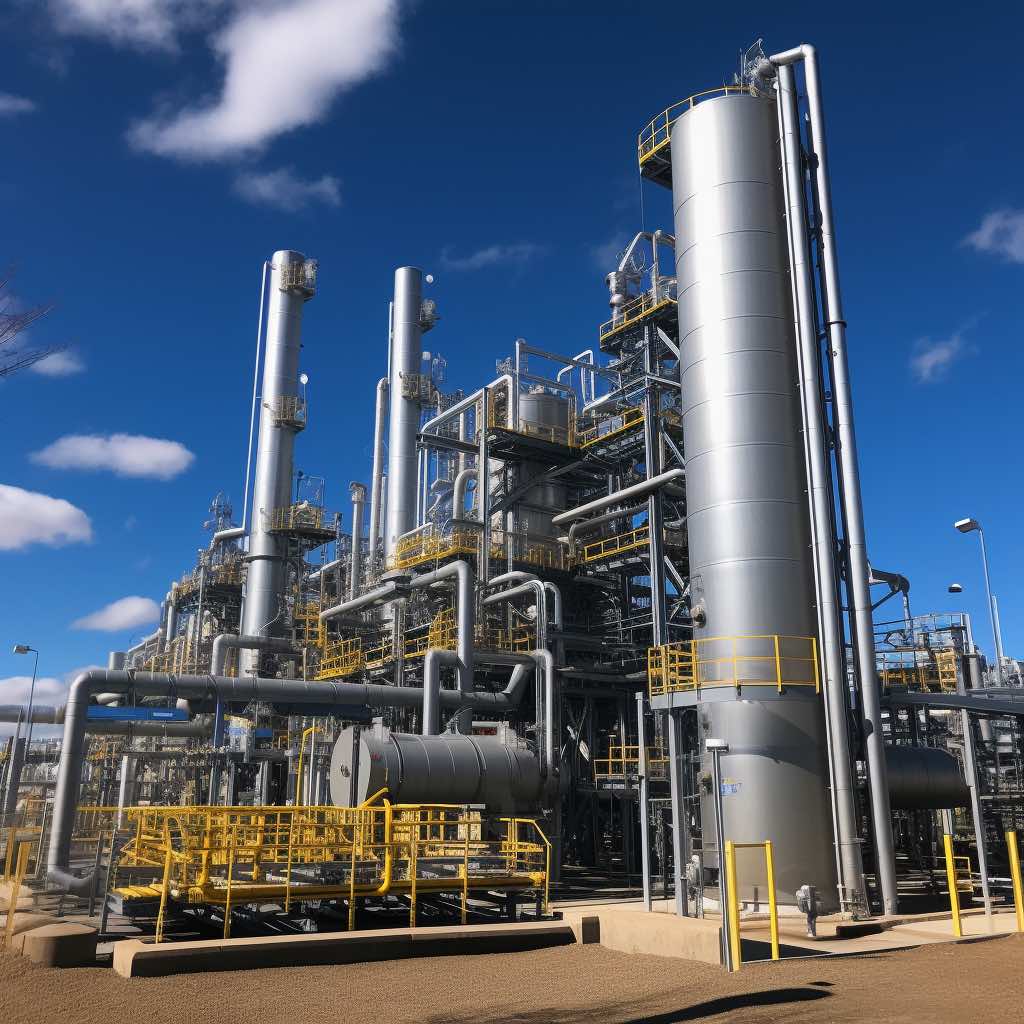 A large carbon capture plant absorbing CO2 from the air.